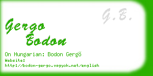 gergo bodon business card